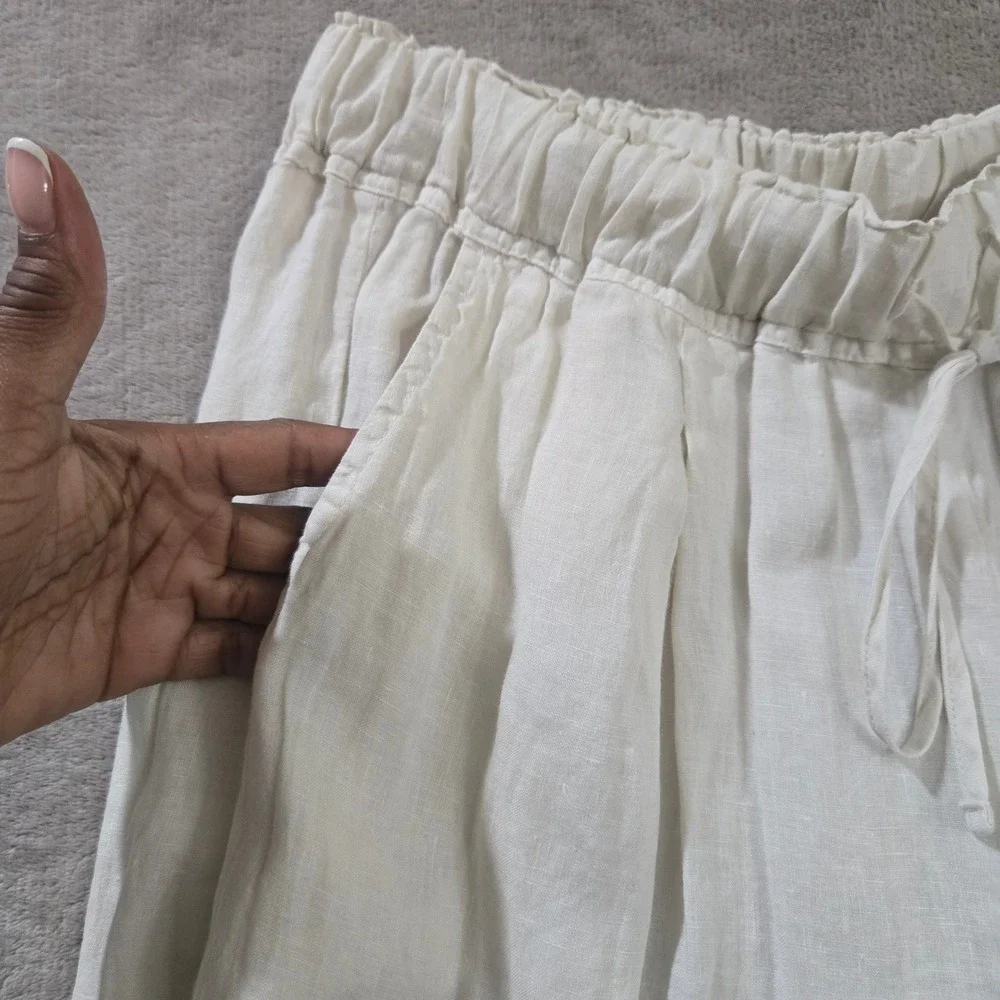 Velvet by Graham & Spencer Linen Pants Large Wide Leg Lagenlook Sustainable Boho